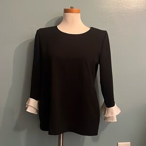 Karl Largarfeld women’s blouse, top black white size medium